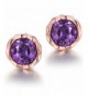 Earrings Women Purple Crystal Round