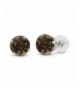 Round Brown Quartz Gemstone Earrings
