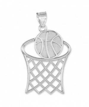 Sterling Silver Basketball Sports Pendant