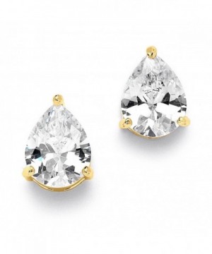 Mariell Pear Shaped Zirconia Solitaire Earrings