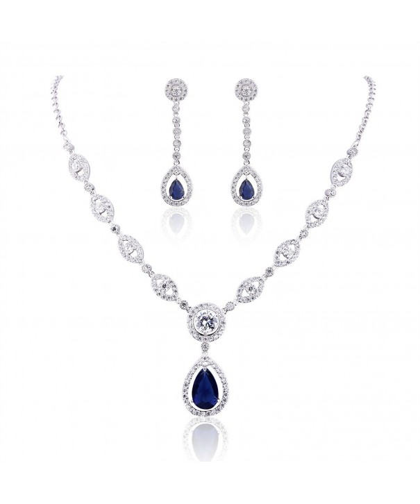 GULICX Zirconia Jewelry Earrings Necklace