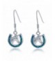 Sterling Silver Created Horseshoe Earrings