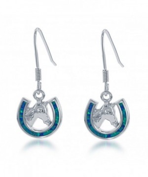 Sterling Silver Created Horseshoe Earrings