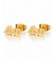 Color Letter Stainless Earrings Womens