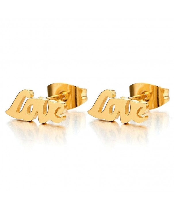 Color Letter Stainless Earrings Womens