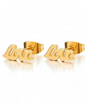 Color Letter Stainless Earrings Womens