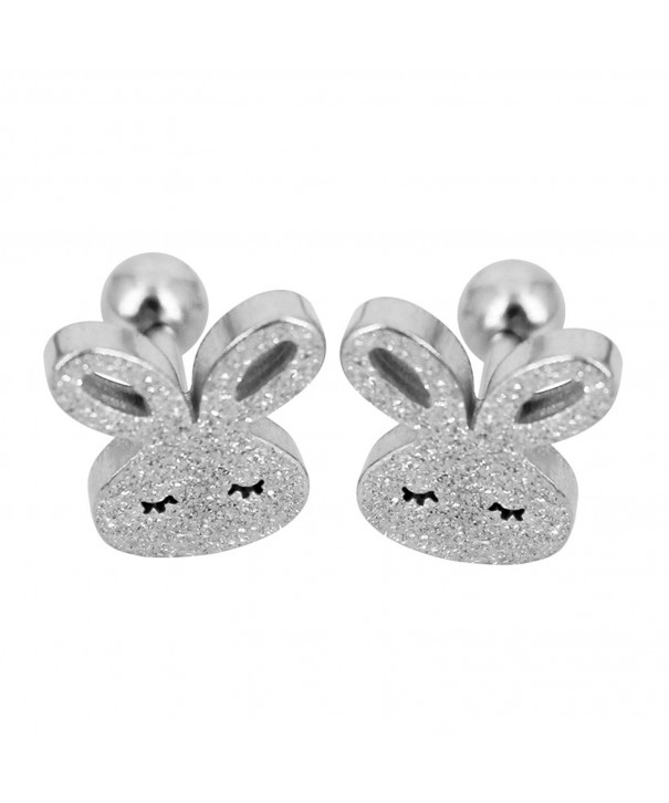 Bonnie Stainless Rabbit Screwback Earrings