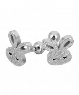 Bonnie Bunny Stainless Steel Cute Rabbit Screwback Stud Earrings ...