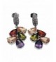 Ladies Earrings Silver Zirconia Amethyst