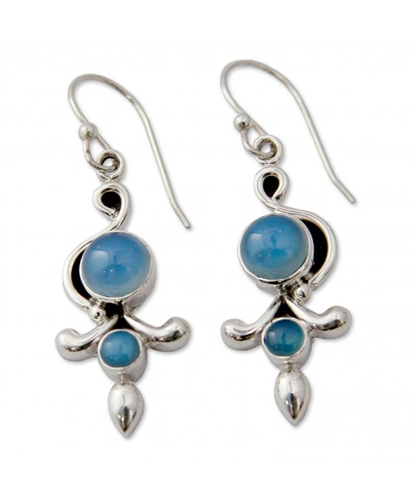 NOVICA Sterling Chalcedony Earrings Garland