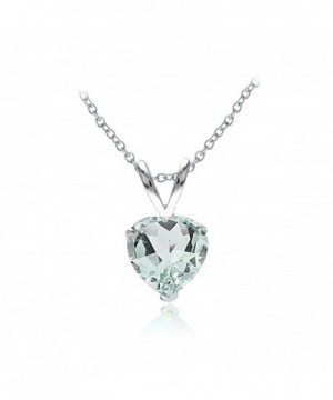 Sterling Silver Aquamarine Solitaire Necklace