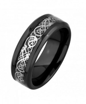 MRing Titanium Pattern Beveled Wedding