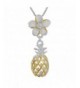 Sterling Silver Plumeria Dangling Pineapple