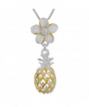 Sterling Silver Plumeria Dangling Pineapple