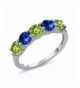 Peridot Sapphire Sterling Silver Wedding