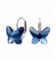 EleQueen Sterling Butterfly Earrings Swarovski