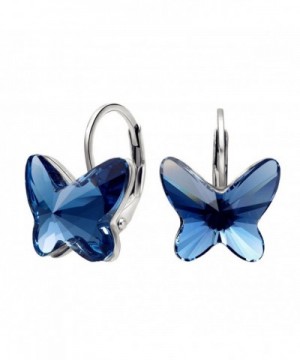 EleQueen Sterling Butterfly Earrings Swarovski