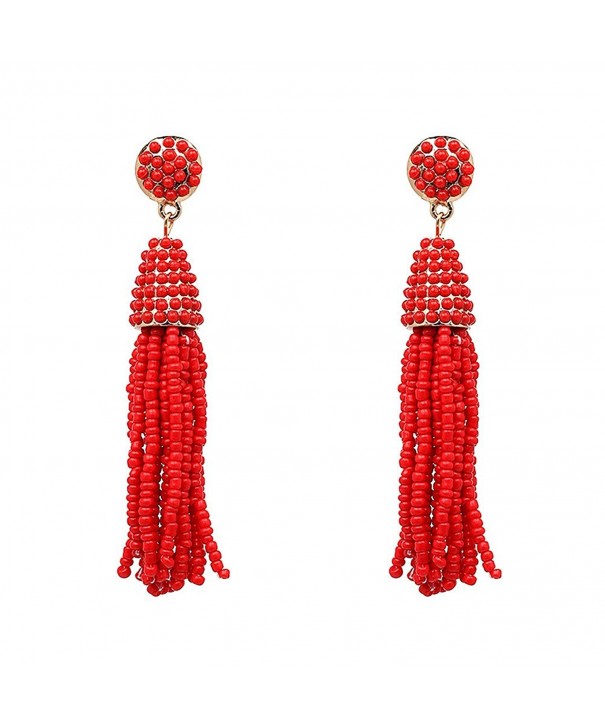 MELUOGE Womens Beaded Tassel Earrings