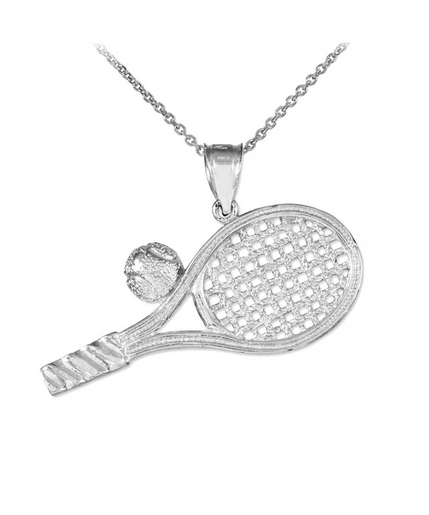 Sterling Smashing Racquet Pendant Necklace