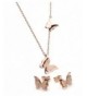 WDSHOW Stainless Butterfly Necklace Earrings