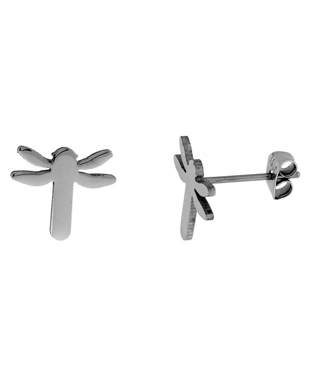 Stainless Steel Tiny Dragonfly Earrings