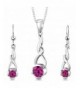 Sterling Rhodium Created Earrings Necklace