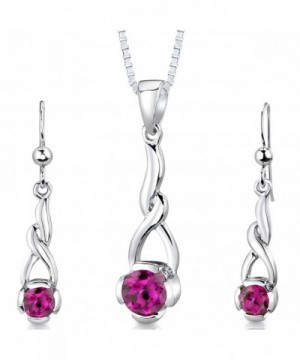 Sterling Rhodium Created Earrings Necklace