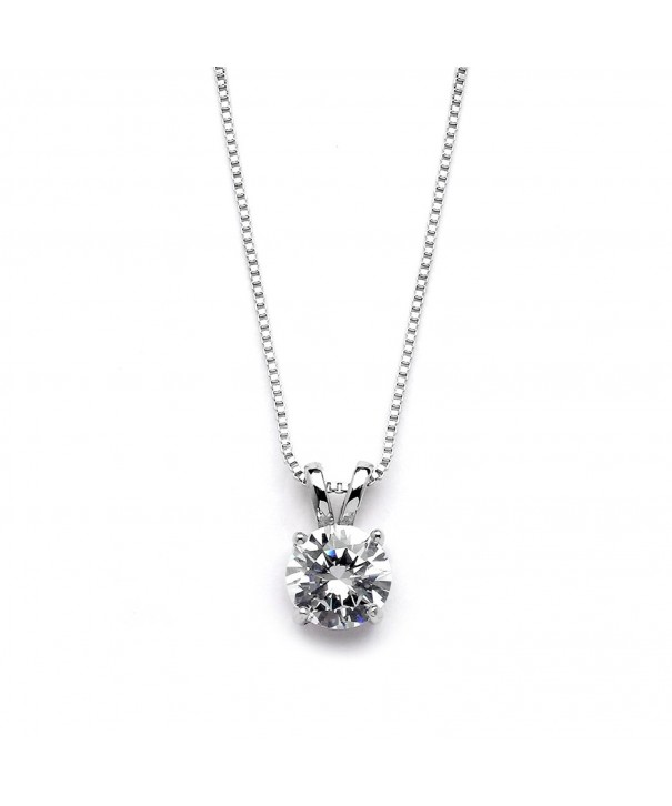 Mariell Platinum Round Cut Zirconia Necklace