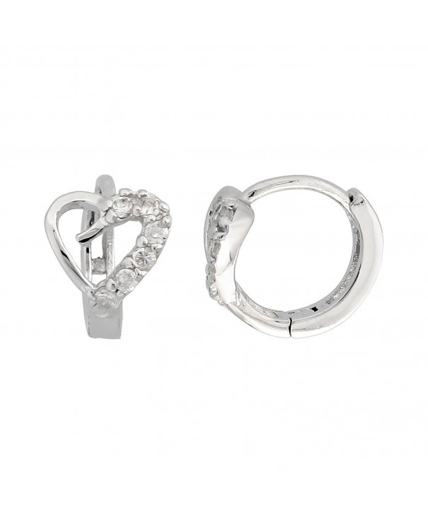 Sterling Silver Zirconia Huggie Earrings