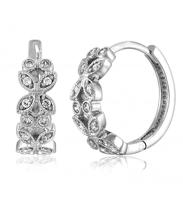 BERRICLE Rhodium Sterling Zirconia Earrings