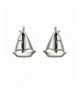 Sterling Silver Sailboat Stud Earrings