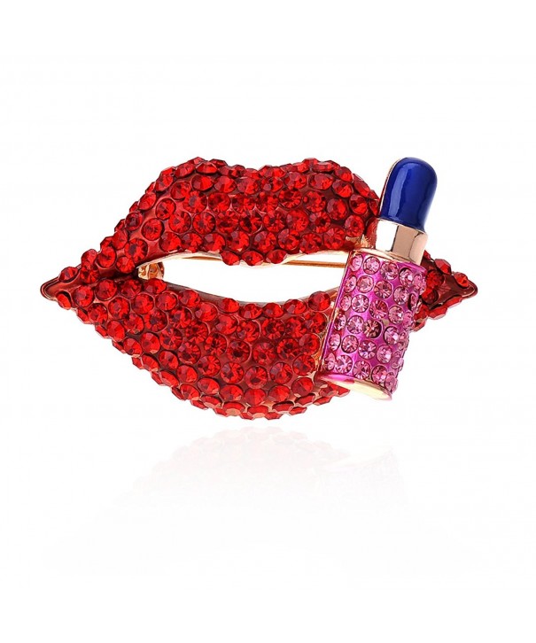 Fashion Red Lip and Lipstick Brooch Pin For Sexy Women - CB124XP876X
