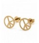 Yellow Gold Peace Sign Earrings