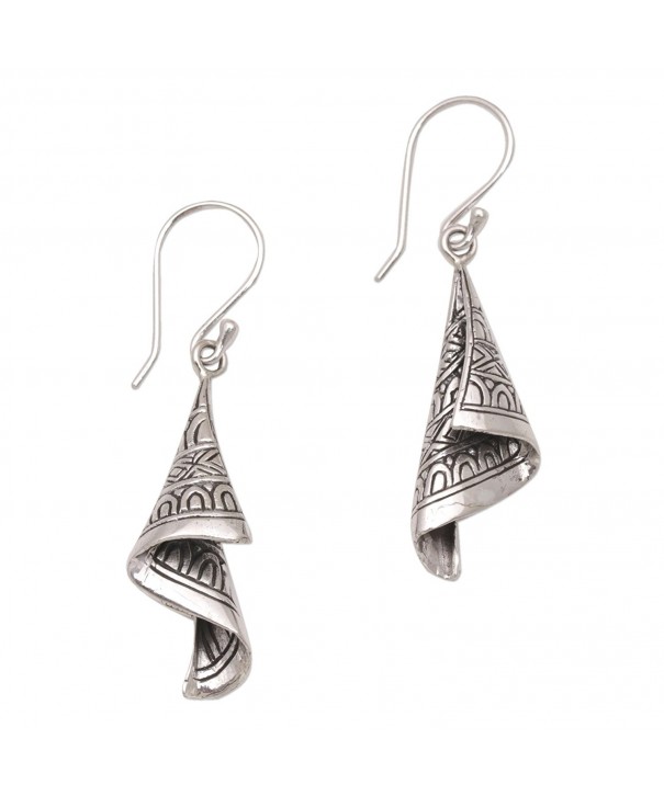 NOVICA Sterling Earrings Shining Songket