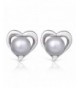Sterling Silver Button Rhodium Earrings