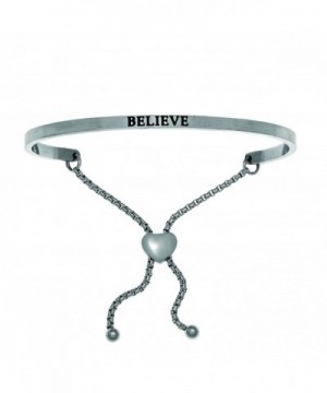 Intuitions Stainless Believe Bangle Bracelet