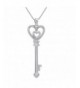 Diamond Heart Pendant Necklace Sterling Silver