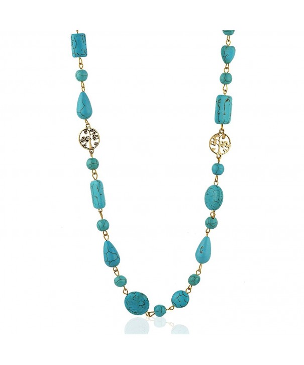 Reconstructed Turquoise Gemstone Strand Necklace