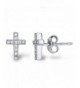 Rhodium Sterling Zirconia Classic Earrings