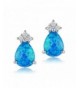 OPALTOP Platinum Teardrop Zirconia Earrings