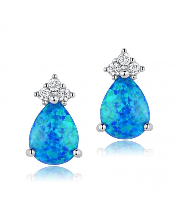 OPALTOP Platinum Teardrop Zirconia Earrings