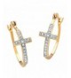 Diamond Accent Two Tone Gold Plated Earrings