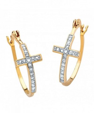 Diamond Accent Two Tone Gold Plated Earrings