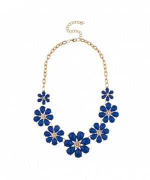 Lux Accessories Flower Statement Necklace