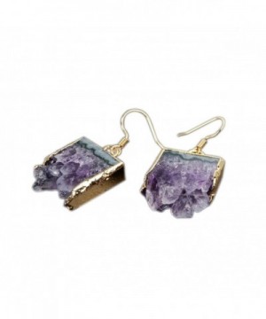 ZENGORI Plated Natural Amethyst Earrings