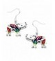 Liavys Multi Color Elephant Fashionable Earrings