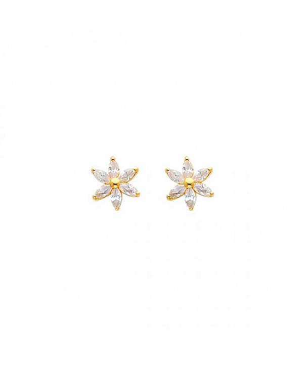 Womens Yellow Flower Earrings Screw