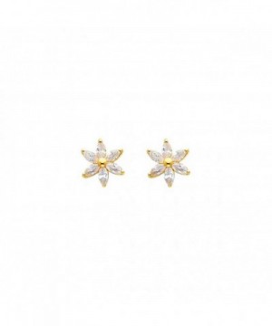 Womens Yellow Flower Earrings Screw