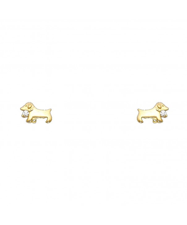 Yellow Gold Stud Earrings Screw