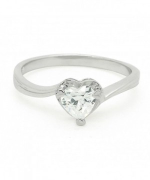 Sterling Silver Heart Stones Ring